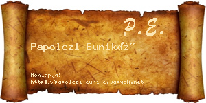 Papolczi Euniké névjegykártya